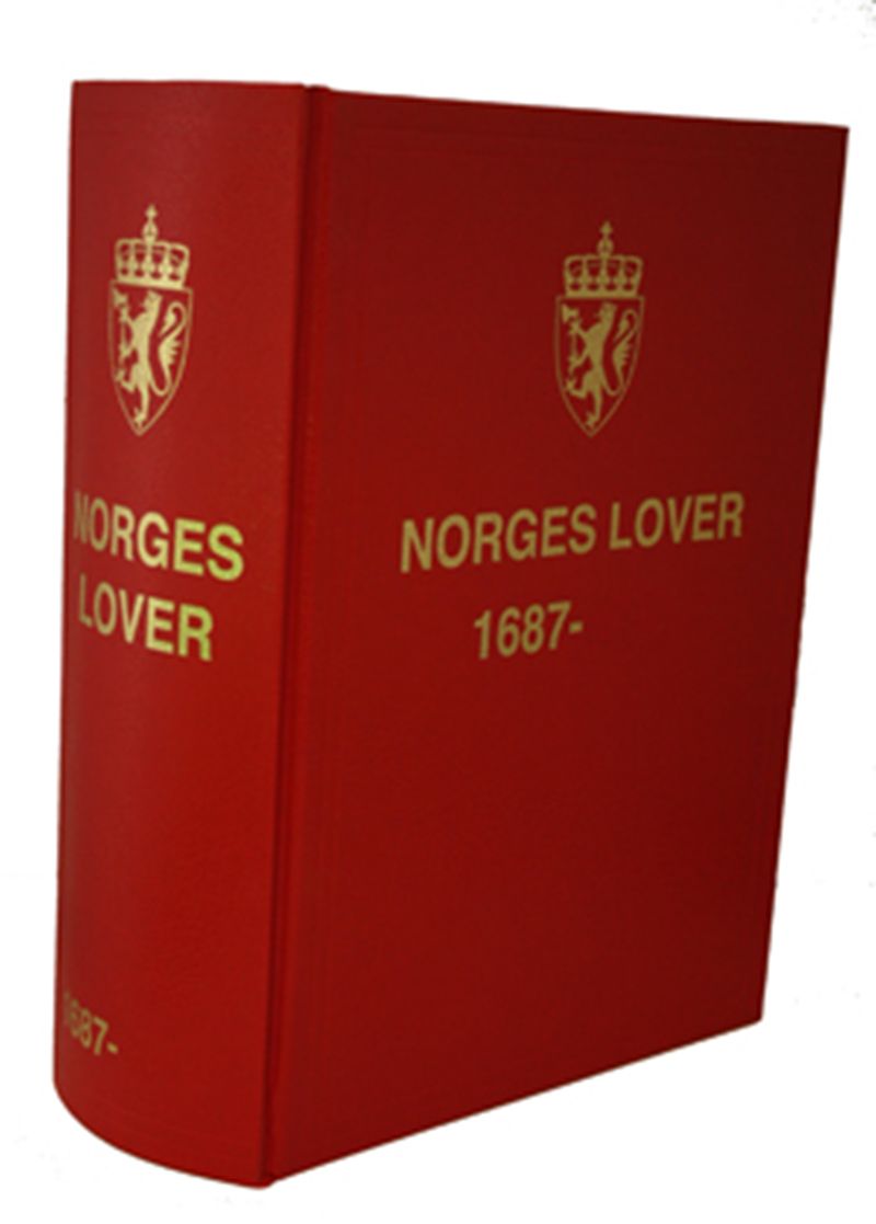 Fotografi av permen "Norges lover, 1687–"