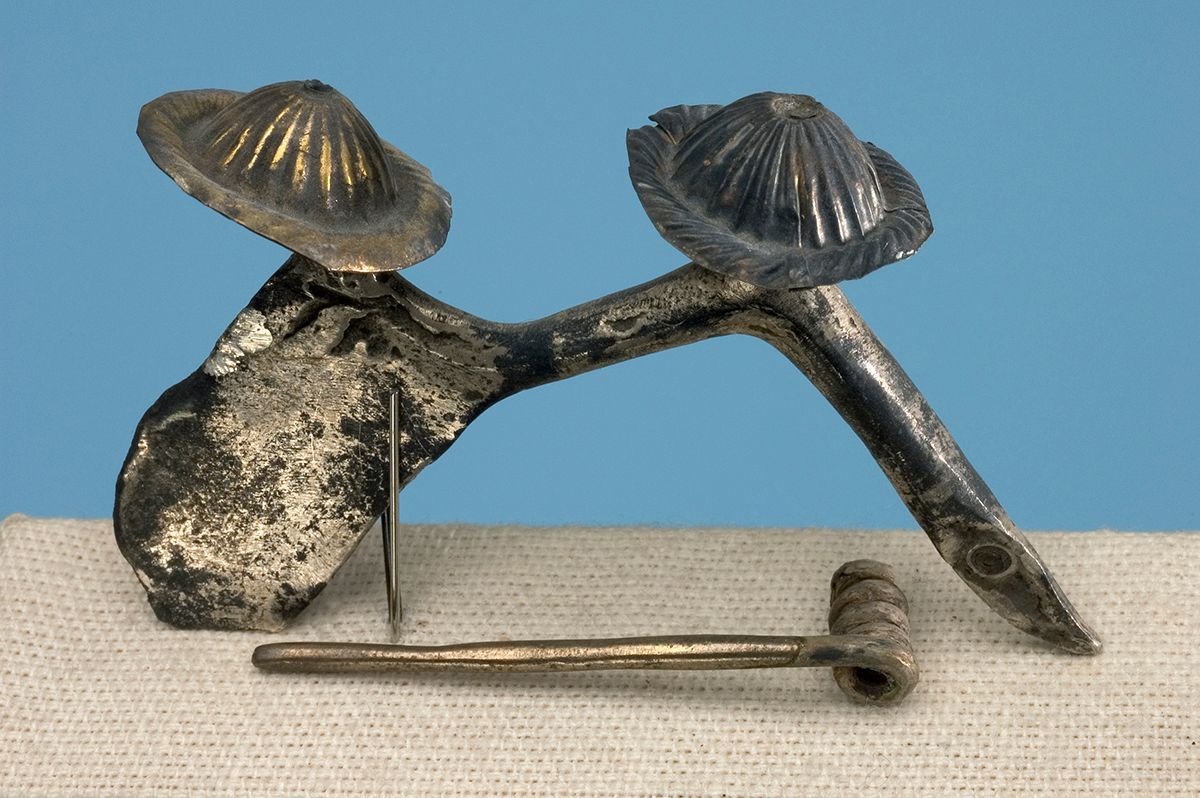Rosettfibler i sølv, fotografert i studio
