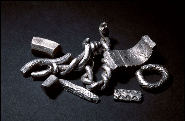 Betalingssølv i form av sølvgjenstander funnet under utgravningene på Kaupang