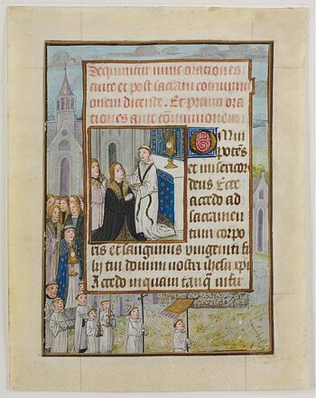 Les mer om middelalderens magiske verden . Nattverd er en av de mest sentrale kristne ritual og et av de syv sakramentene i den katolske kirken. Bildet er fra et nederlandsk manuskript fra ca. 1500.&amp;#160; CC 0