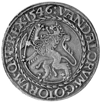 En staselig norsk løve på reversen, altså baksiden, av Gimsøydaleren fra 1546. Foto: Lill-Ann Chepstow-Lusty/Kulturhistorisk museum, UiO/ CC BY-SA 4