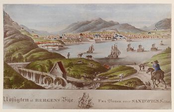 Postrytter på vei til Bergen, illustrasjon av J. F. L. Dreier.&amp;#160;Det var&amp;#160;bønder og ikke&amp;#160;profesjonelle bud&amp;#160;som leverte posten i Norge og Sverige. Les om forsøkene på å&amp;#160;få postbøndene&amp;#160;til å levere posten i tide . Foto: Universitetsbiblioteket i Bergen&amp;#160;
