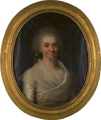 Dette er et portrett av Maren Juel på Stubljan. Les om portrettmaleriet som historisk kilde&amp;#160;til årene rundt 1800 .&amp;#160;Foto: Douwtje van der Meulen, privat eie