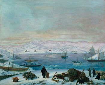 Dette maleriet av Mathias Stoltenberg&amp;#160;fra 1859 viser fisket i Steigen i Salten i Nordland.&amp;#160;Fisket var en viktig&amp;#160;inntekt for bønder i Norge. Les mer om hvordan bønder i Norge på ulikt vis tjente til livets opphold på 1800-tallet . Foto: O. Væring Eftf. AS &amp;#160;