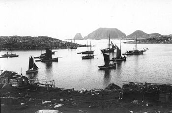 Gjesvær i Finnmark omkring 1900. Fotograf: Robert Collett.&amp;#160;Foto: Reinsfelt, Anne Lise/ Norsk Folkemuseum.