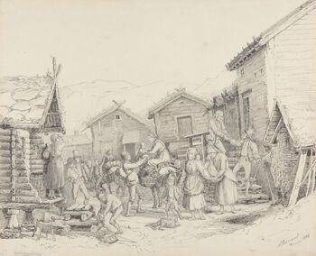 «Utvandring» av Adolph Tidemand, 1843. For mange, særleg i den fyrste utvandringstida, var oppbrotet eit endeleg avskil – om ikkje slektningar og vener følgde etter på eit seinare tidspunkt. Les meir om kva nordmenn tenkte at&amp;#160;USA baud på . Foto: Dag Andre Ivarsøy/Nasjonalmuseet for kunst, arkitektur og design/ CC BY-NC