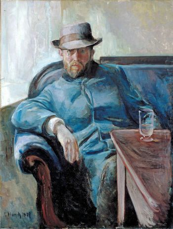 Romanen Fra Kristiania-bohêmen av Hans Jæger (1854-1910) kom ut i 1885 og&amp;#160;ble beslaglagt samme dag. Les mer om Kristiania-bohemene . Her ser vi Hans Jæger portrettert av Edvard Munch I 1889. Foto og eier: Nasjonalmuseet. CC BY-NC 3.0