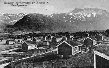 Ved Svanviken Arbeiderkoloni skulle «omstreifere» lære seg å bli bofaste. Les mer om forholdene i Svanviken-kolonien . Foto: ukjent/Riksarkivet, PA-0793_923G NBR 9403:01391
