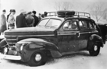 Karl Marthinsen var sjef for Statspolitiet og Hirden, og ble i februar 1945 likvidert av hjemmefronten i Blindernveien ved Universitetet i Oslo. 29 personer ble henrettet av okkupasjonsmyndighetene som tilsvar på drapet. Les mer om hvordan Hjemmefronten tok livet av folk som jobbet for okkupasjonsmakten . Foto: ukjent/Glomdalsmuseet/CC BY-ND-NC