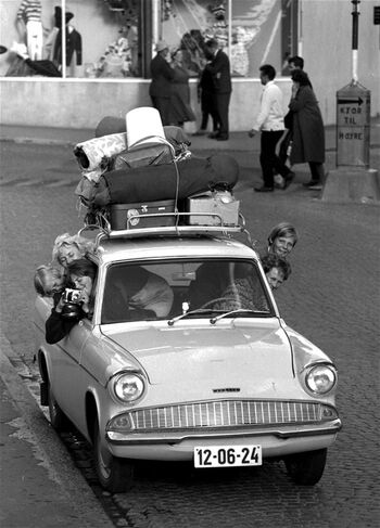 Bilferie, sommeren 1960. Les mer om da bilismen slo gjennom i Norge .&amp;#160;Foto: Aage Storløkken/Arkiv/NTB scanpix