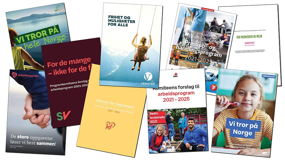 eksempler på de politiske partienes program