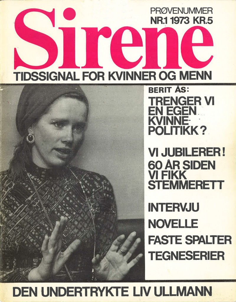 Magasinforside med bilde av kvinne med skaut