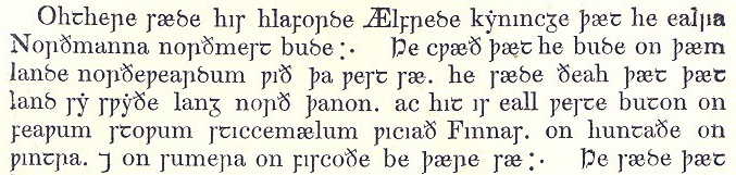 Angelsaksisk tekst som omtaler Ottar