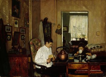 Gustav Wenzel: Frokost (1882). Foto: Nasjonalmuseet / Lathion, Jacques.