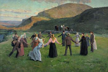 Christian Skredsvig: Ungdomsfest i Eggedal (1895). Foto: Nasjonalmuseet.