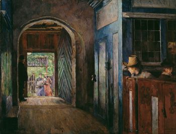 Harriet Backer: Dåp i Tanum kirke (1892). Foto: Nasjonalmuseet / Lathion, Jacques.