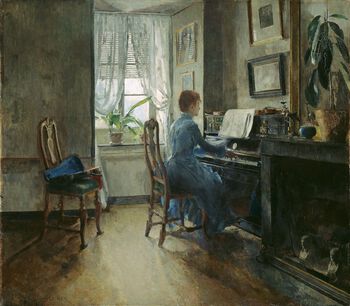 Harriet Backer:&amp;#160;Chez moi&amp;#160;(1887). Foto: Nasjonalmuseet.