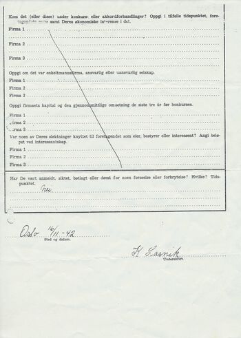 15 år gamle Kathe Rita Lasniks utfylte skjema, side 2.&amp;#160;